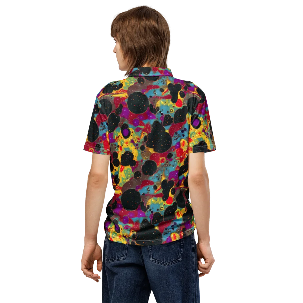 Black Hole Bonbons on Men's Slim Fit Polo Shirt — Back