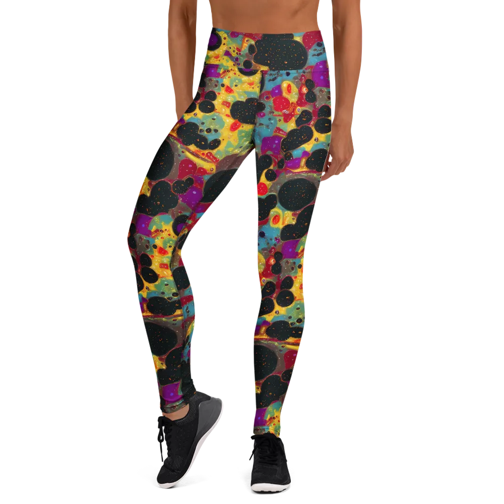 Black Hole Bonbons on Yoga Leggings — Front