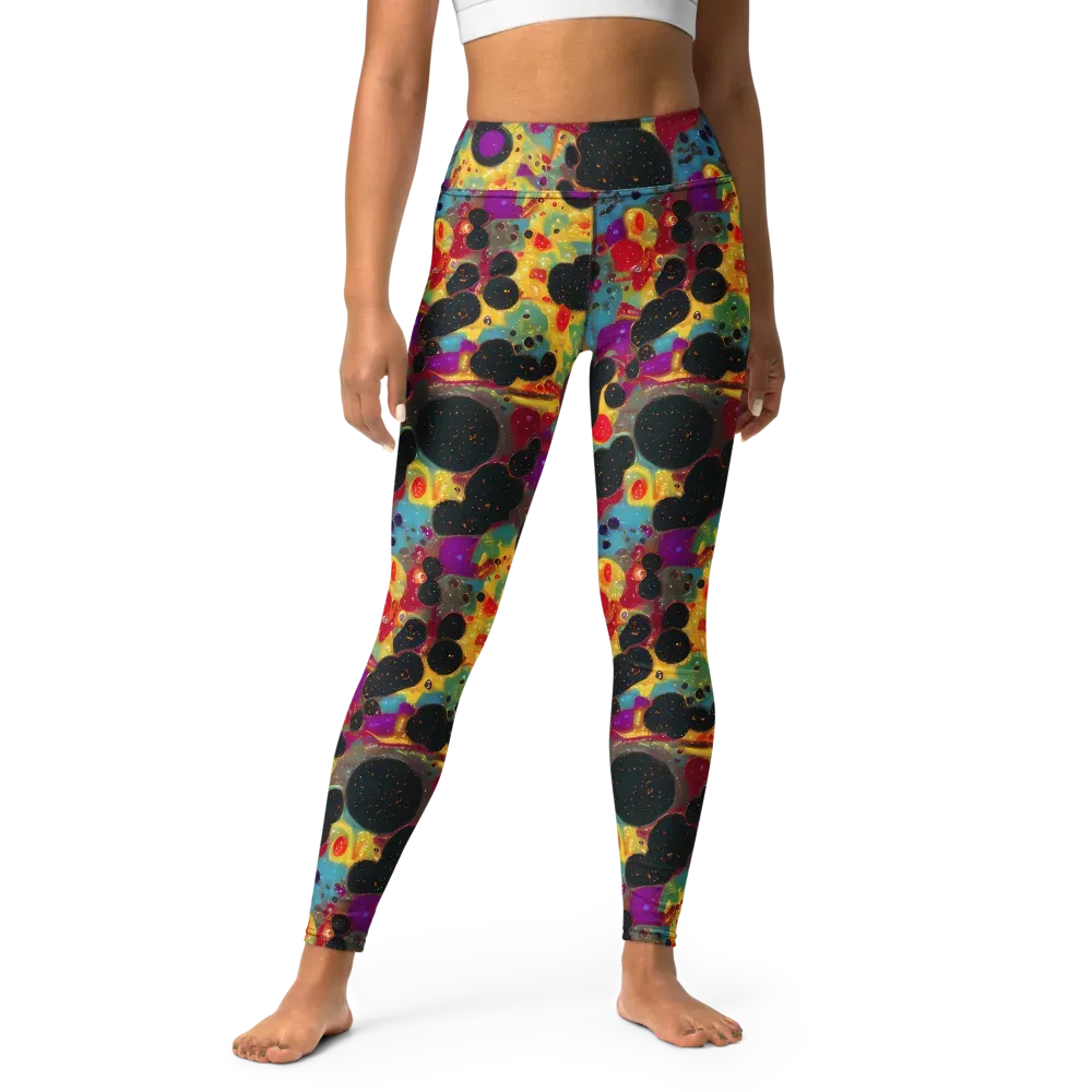 Black Hole Bonbons on Yoga Leggings — Front