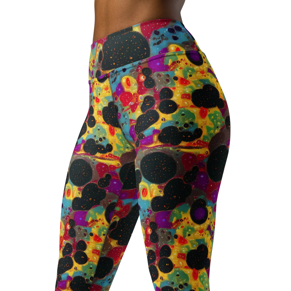Black Hole Bonbons on Yoga Leggings — Left Front