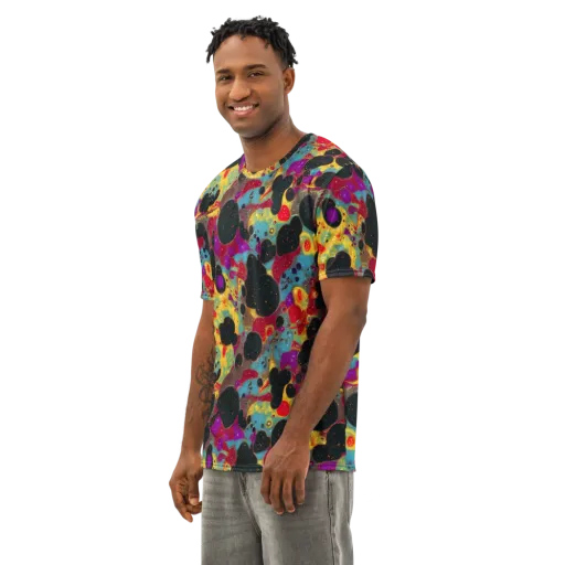 Black Hole Bonbons on a Men's Cotton Crew Neck T-Shirt
