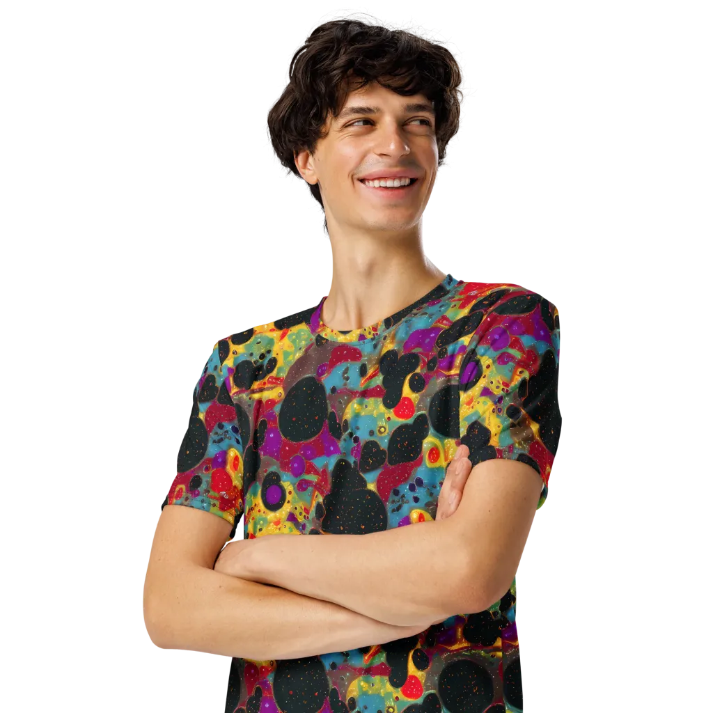 Black Hole Bonbons on Men's Crew Neck T-Shirt — Left Front