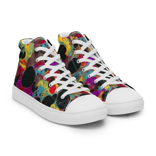 Black Hole Bonbons on a Men's High Top Canvas Shoes