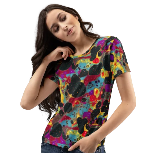 Black Hole Bonbons on a Women's Crew Neck T-Shirt