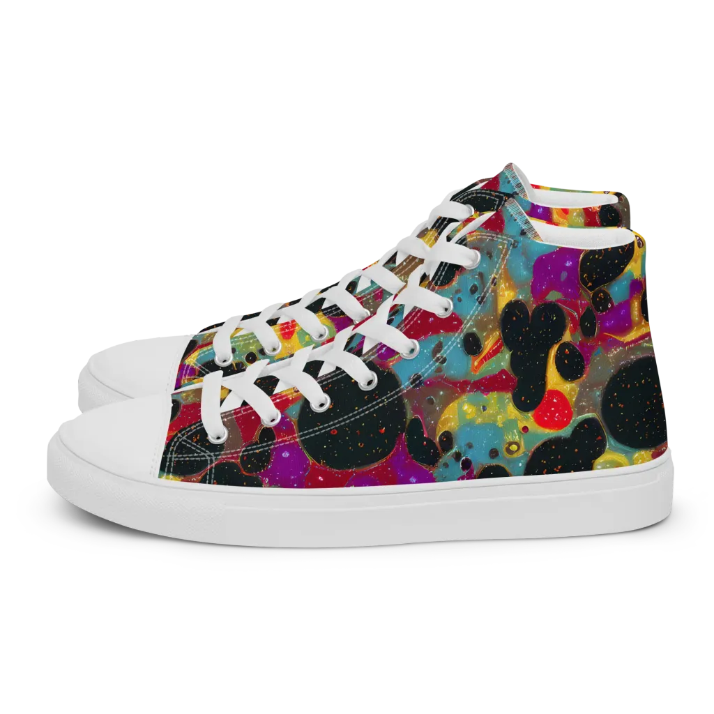 Black Hole Bonbons on Women's High Top Canvas Shoes — Left