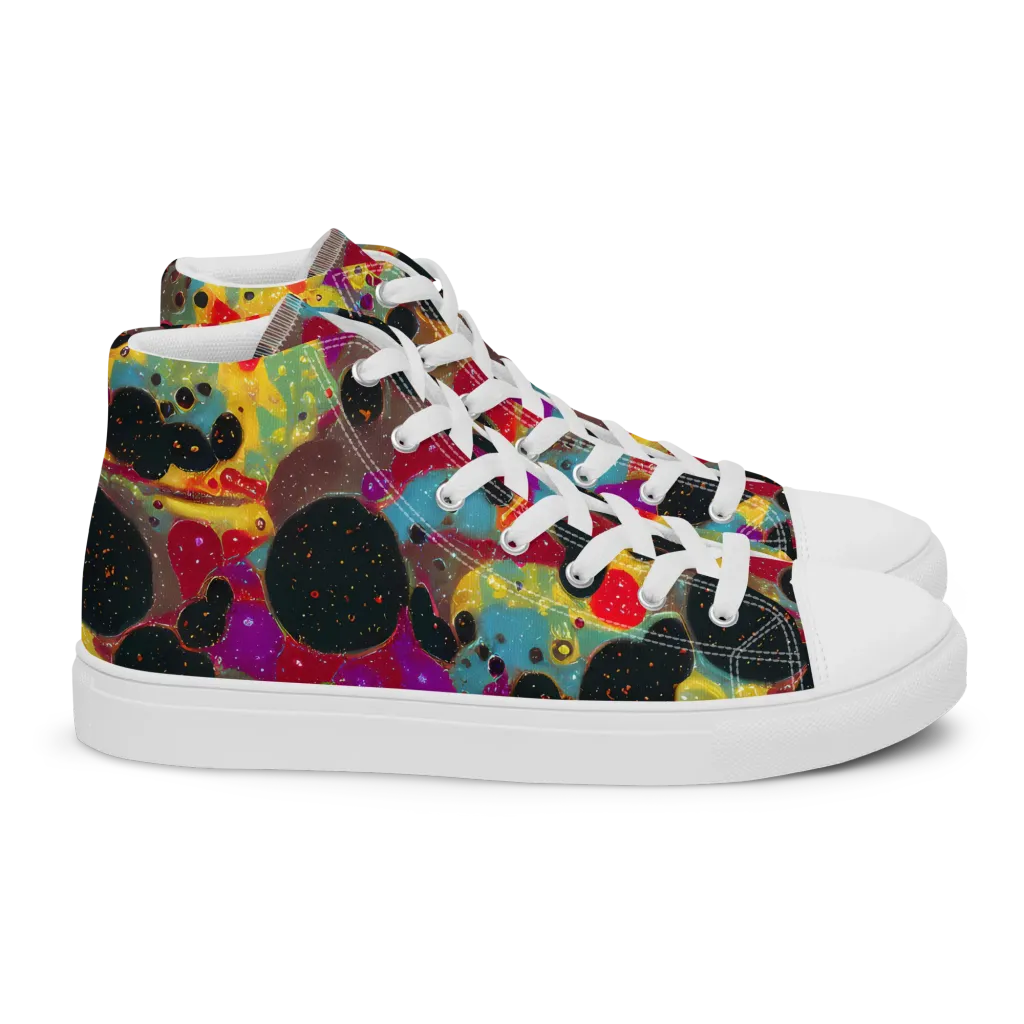 Black Hole Bonbons on Women's High Top Canvas Shoes — Right