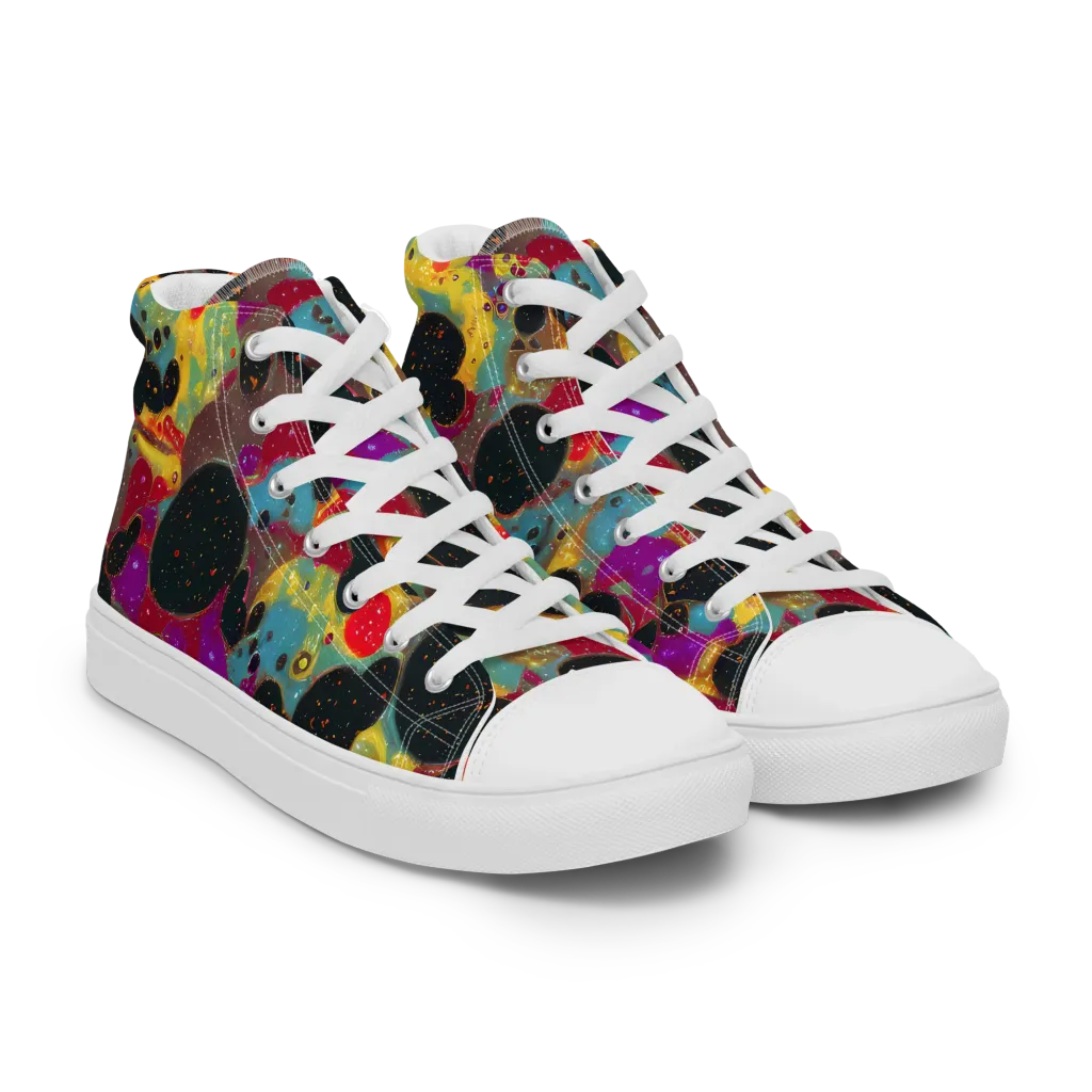 Black Hole Bonbons on Women's High Top Canvas Shoes — Right Front
