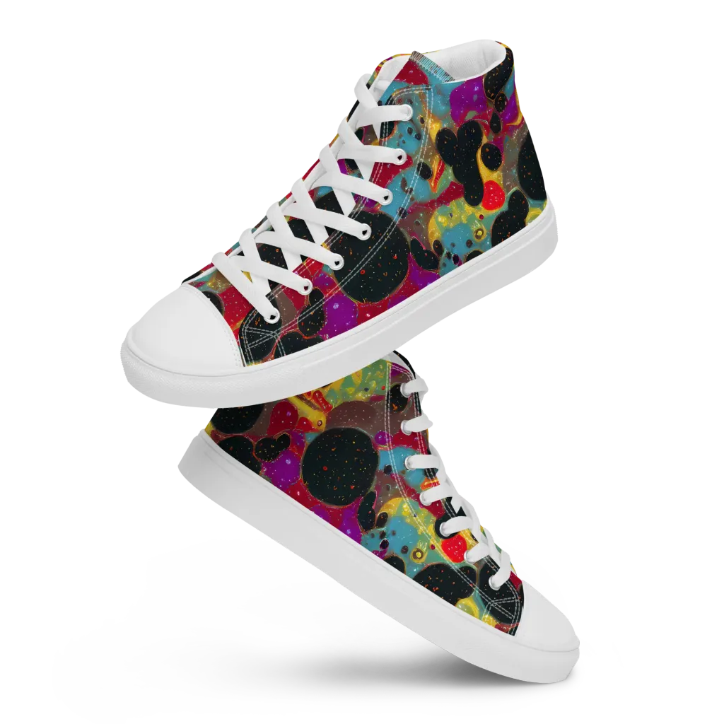 Black Hole Bonbons on Women's High Top Canvas Shoes — Front