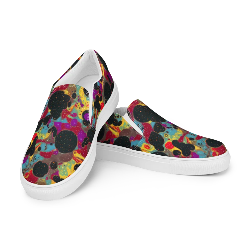 Black Hole Bonbons on Men's Slip-On Canvas Shoes — Left Front