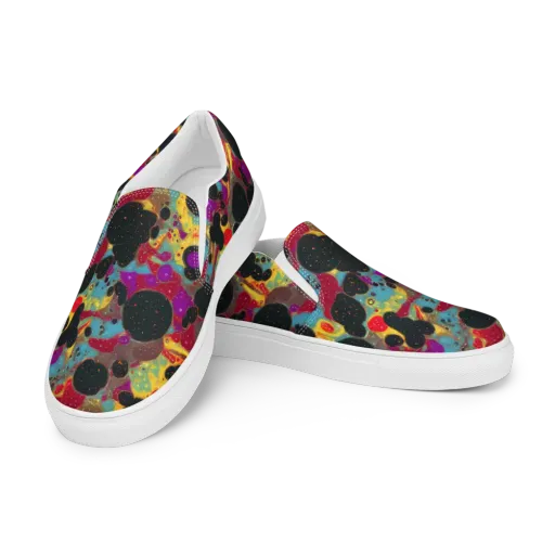 Black Hole Bonbons on a Men's Slip-On Canvas Shoes