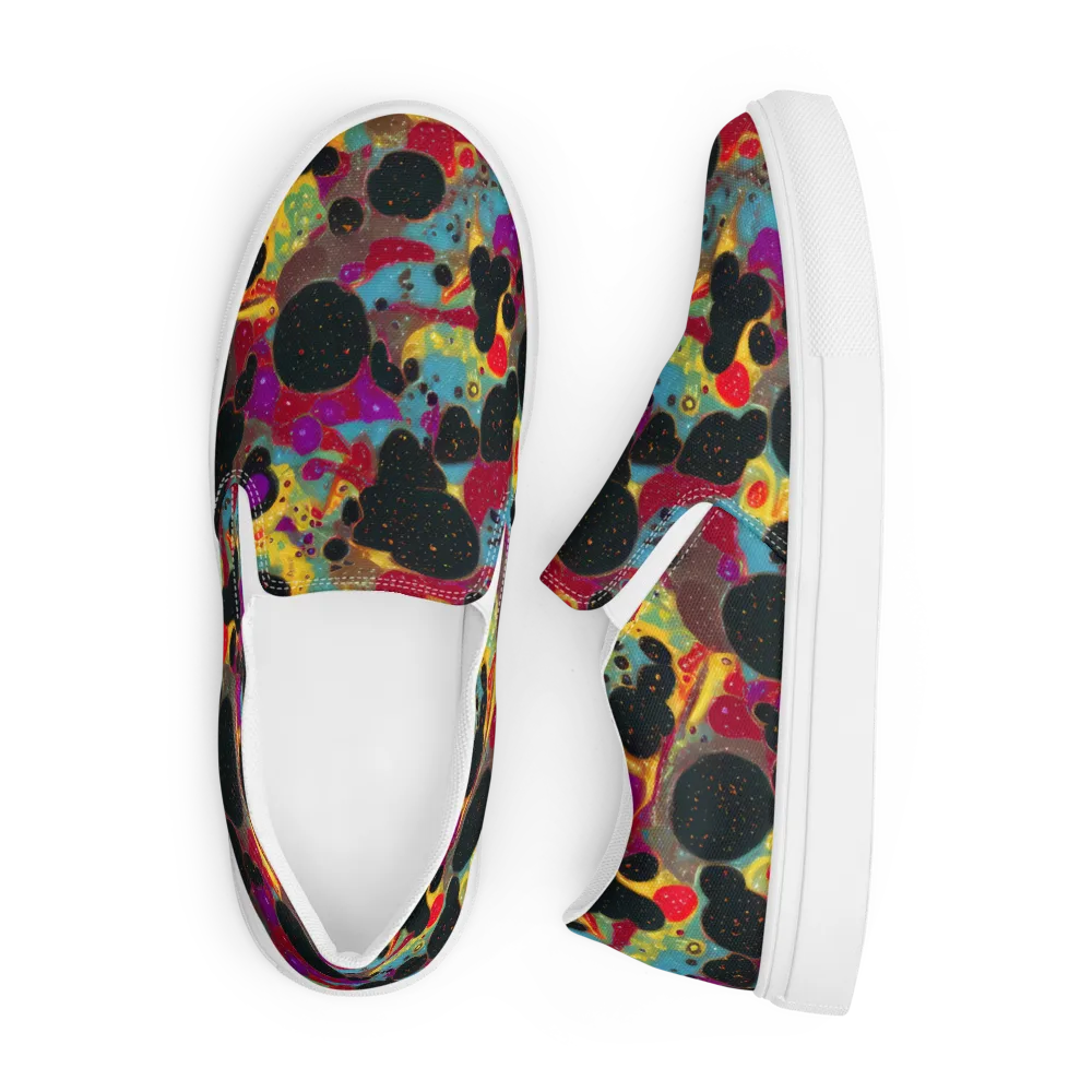 Black Hole Bonbons on Men's Slip-On Canvas Shoes — Front