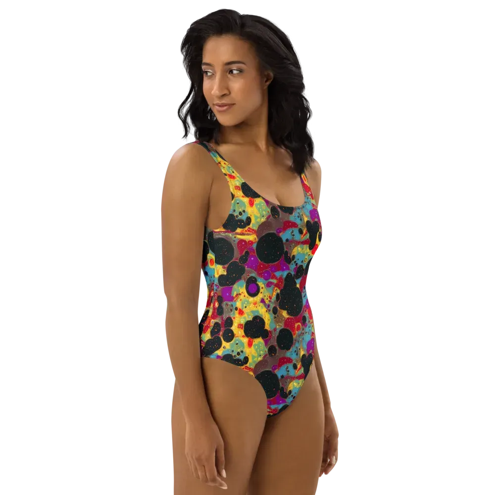 Black Hole Bonbons on One-Piece Swimsuit — Right