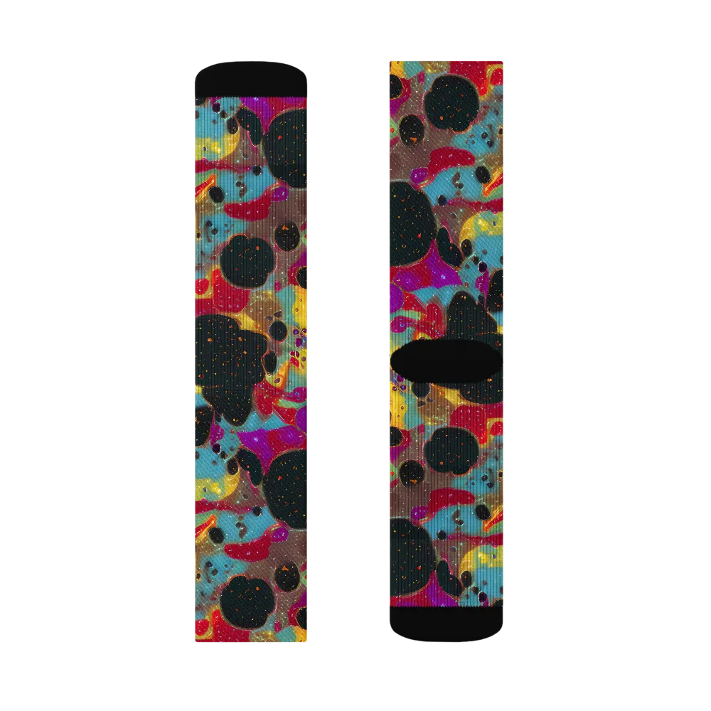 Black Hole Bonbons on Socks — Left Sock