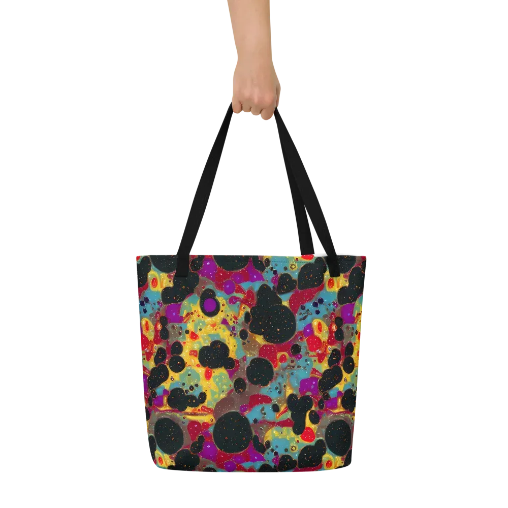 Black Hole Bonbons on Large Tote Bag W/ Pocket — Front