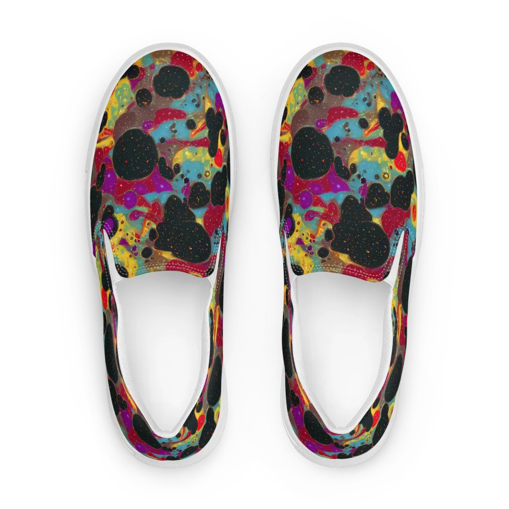 Black Hole Bonbons on Women's Slip-On Canvas Shoes — Front