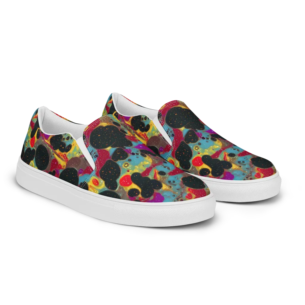 Black Hole Bonbons on Women's Slip-On Canvas Shoes — Right Front
