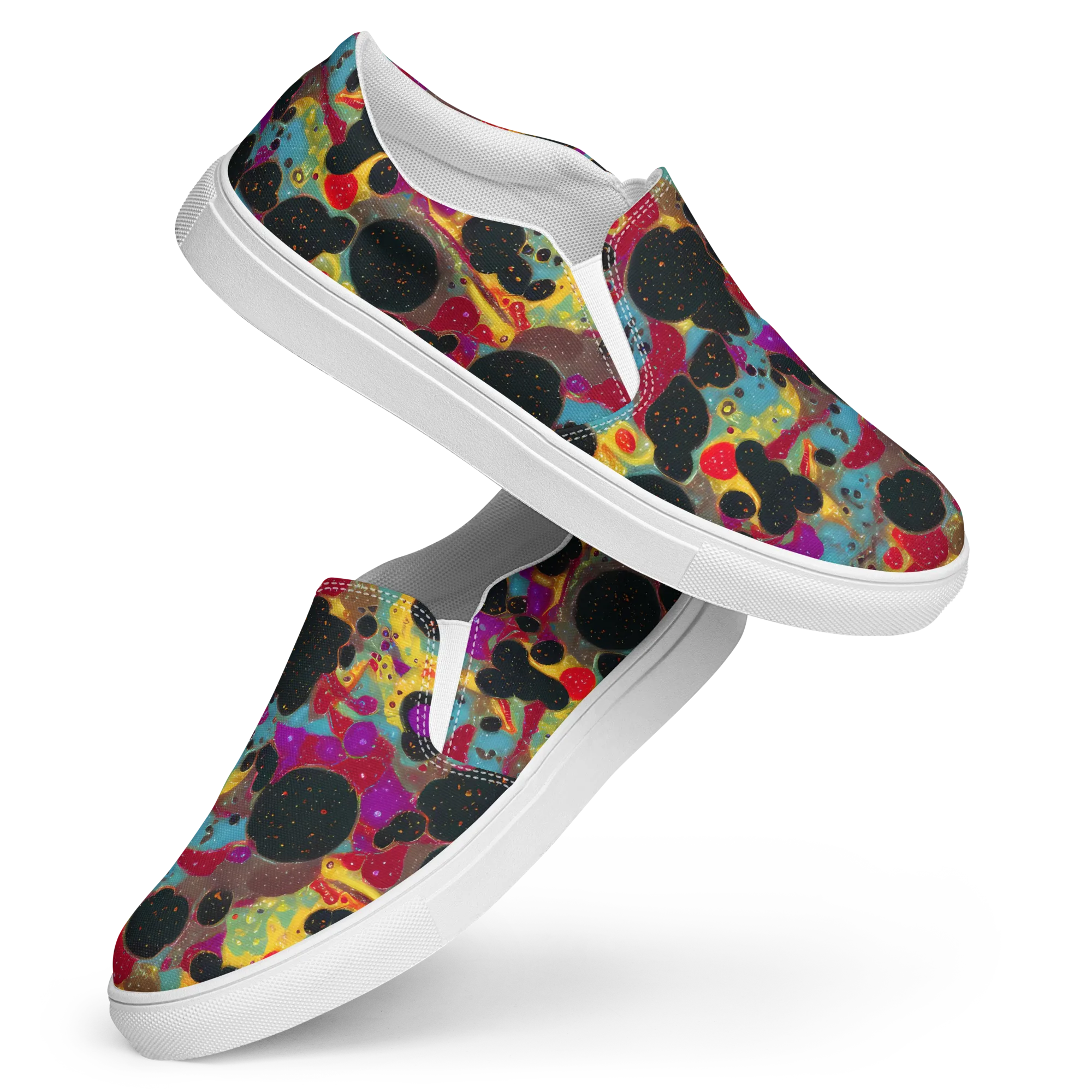Black Hole Bonbons on Women's Slip-On Canvas Shoes — Front
