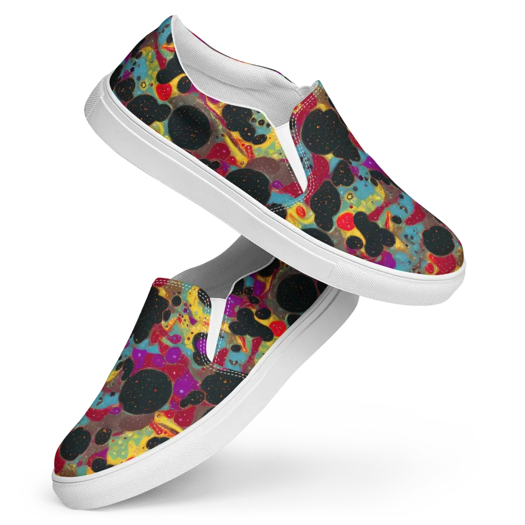 Black Hole Bonbons on Women's Slip-On Canvas Shoes — Front