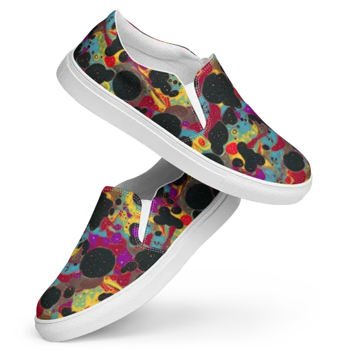 Black Hole Bonbons on a Women's Slip-On Canvas Shoes