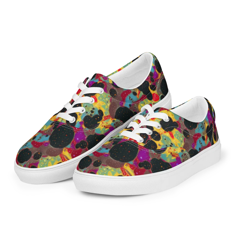 Black Hole Bonbons on Men's Lace-Up Canvas Shoes — Left Front