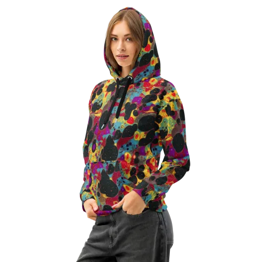 Black Hole Bonbons on a Cotton Hoodie