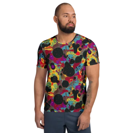 Black Hole Bonbons on a Men's Athletic T-Shirt