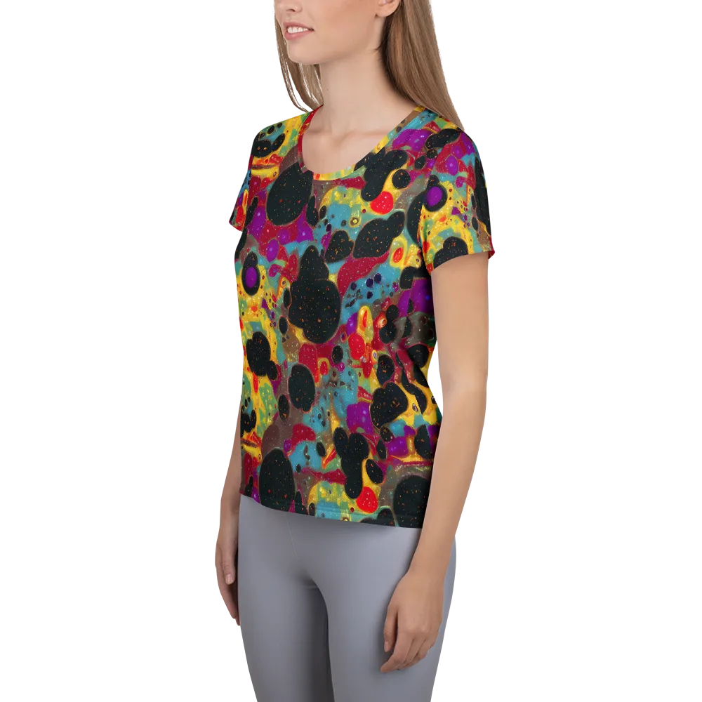 Black Hole Bonbons on Women's Athletic T-Shirt — Left