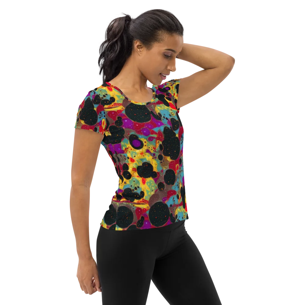Black Hole Bonbons on Women's Athletic T-Shirt — Right