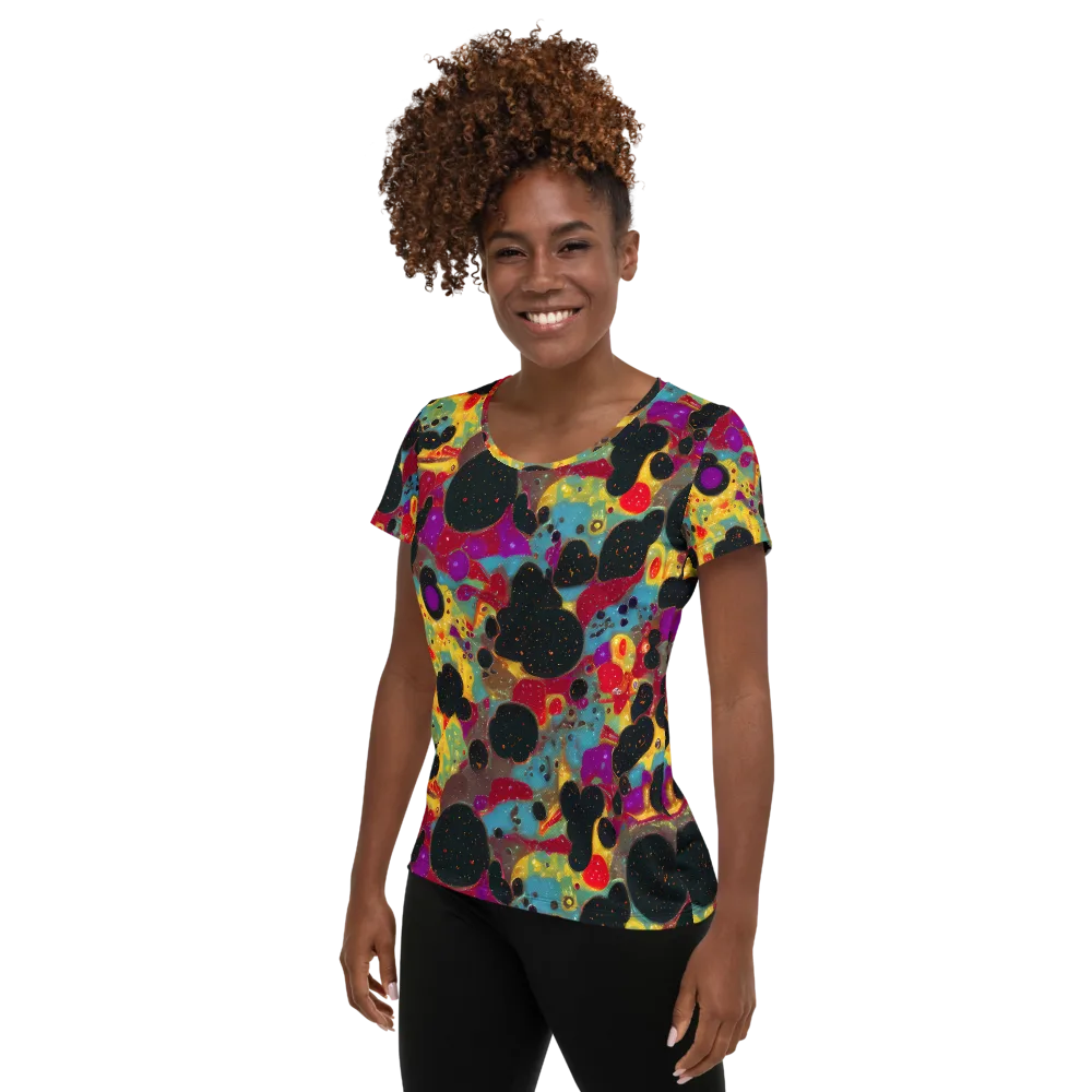 Black Hole Bonbons on Women's Athletic T-Shirt — Left