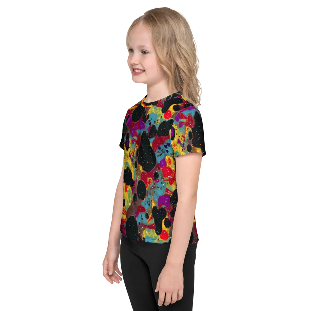 Black Hole Bonbons on Kids Crew Neck T-Shirt — Left