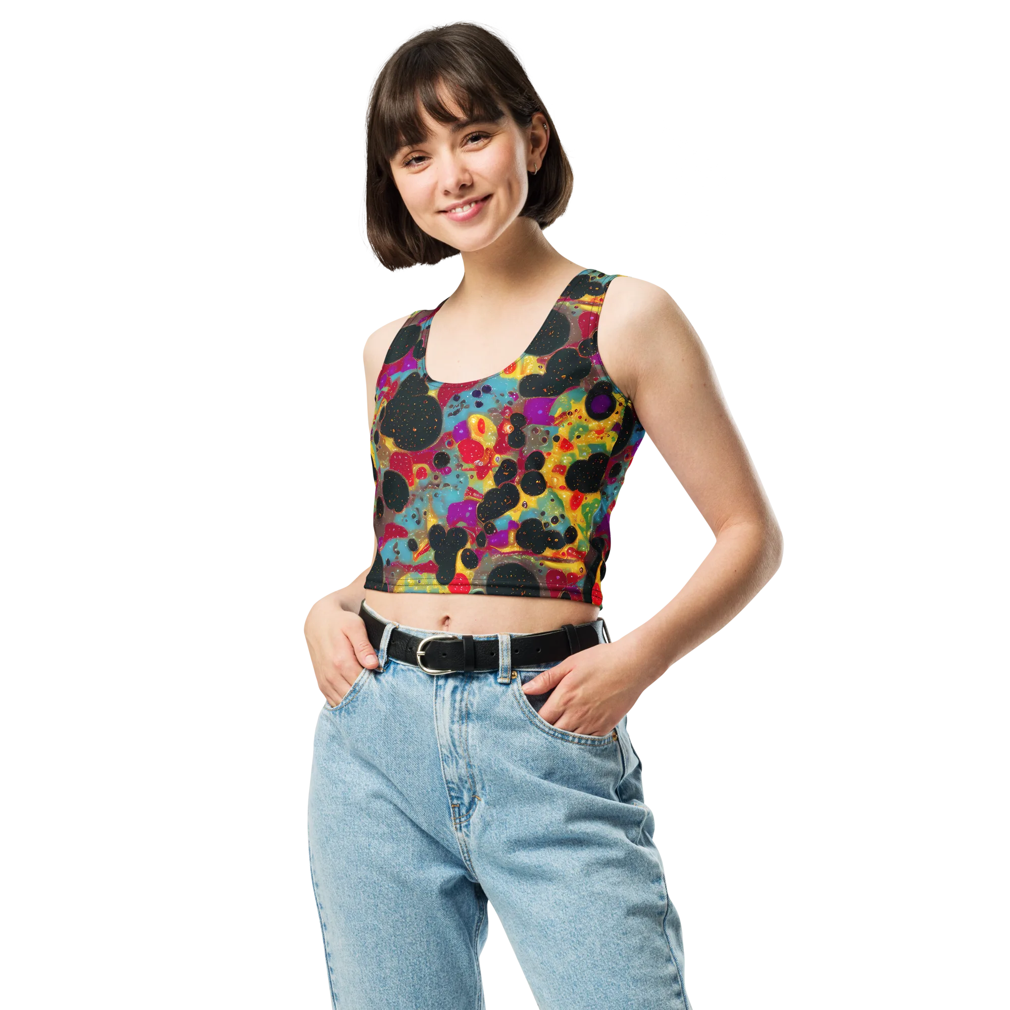 Black Hole Bonbons on Crop Top — Front