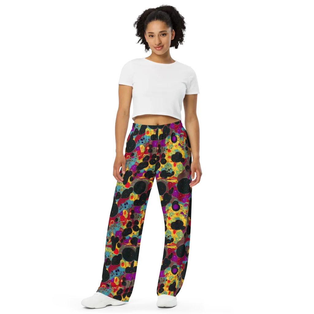 Black Hole Bonbons on Wide-Leg Pants — Front
