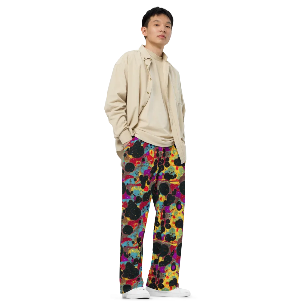 Black Hole Bonbons on Wide-Leg Pants — Right Front