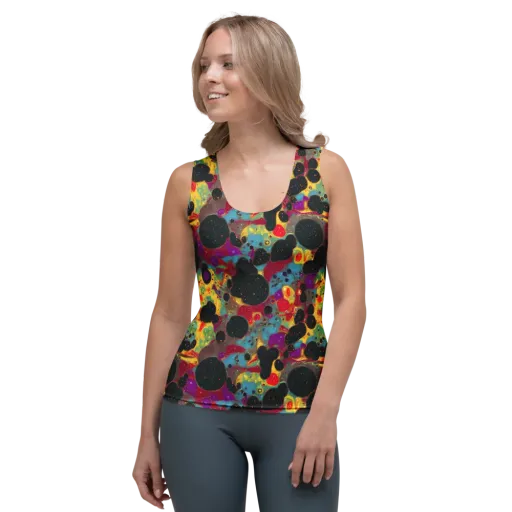 Black Hole Bonbons on a Women's Tank Top