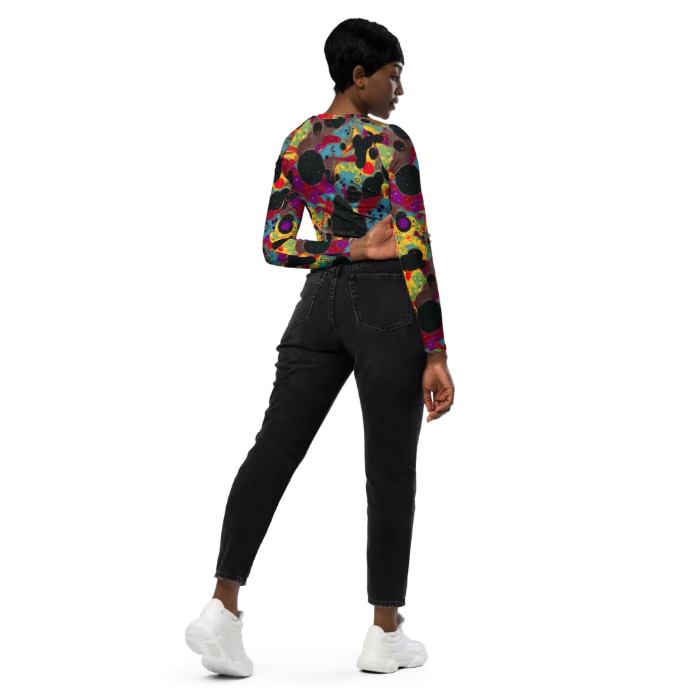 Black Hole Bonbons on Long Sleeve Crop Top — Right Back