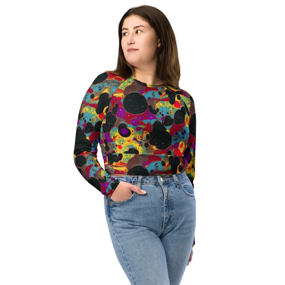 Black Hole Bonbons on Long Sleeve Crop Top — Front
