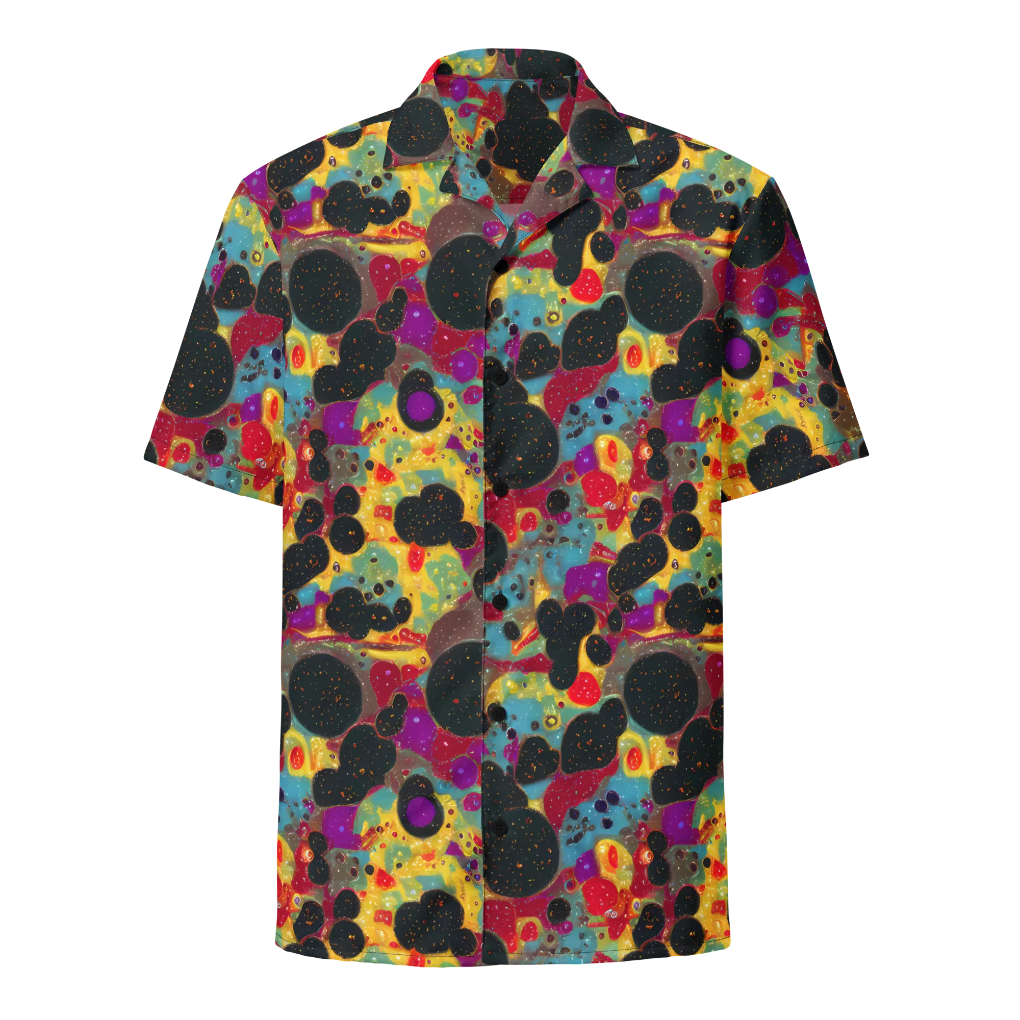 Black Hole Bonbons on Button Shirt — Front