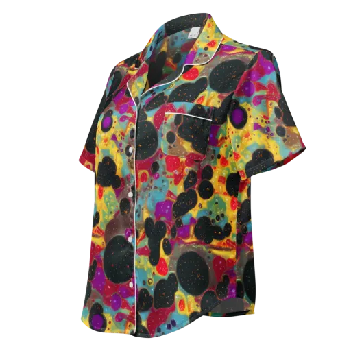 Black Hole Bonbons on a Women's Short Sleeve Pajama Top