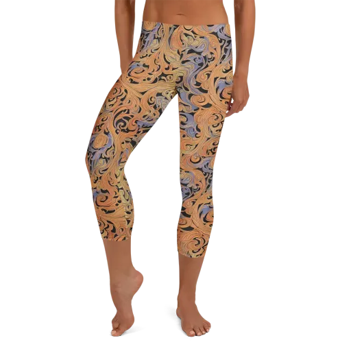 Molten Paisley on a Capri Leggings
