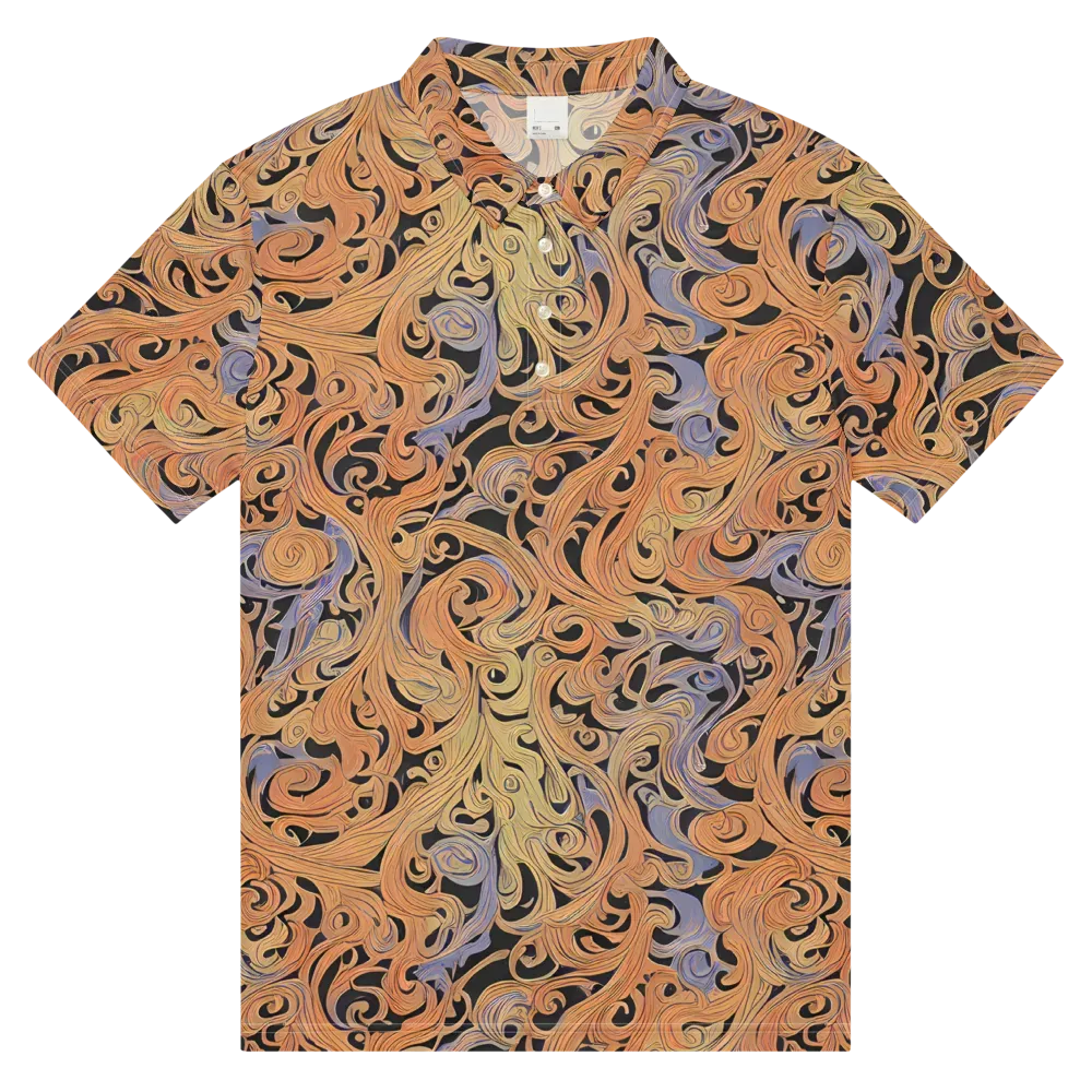 Molten Paisley on Men's Slim Fit Polo Shirt — Front