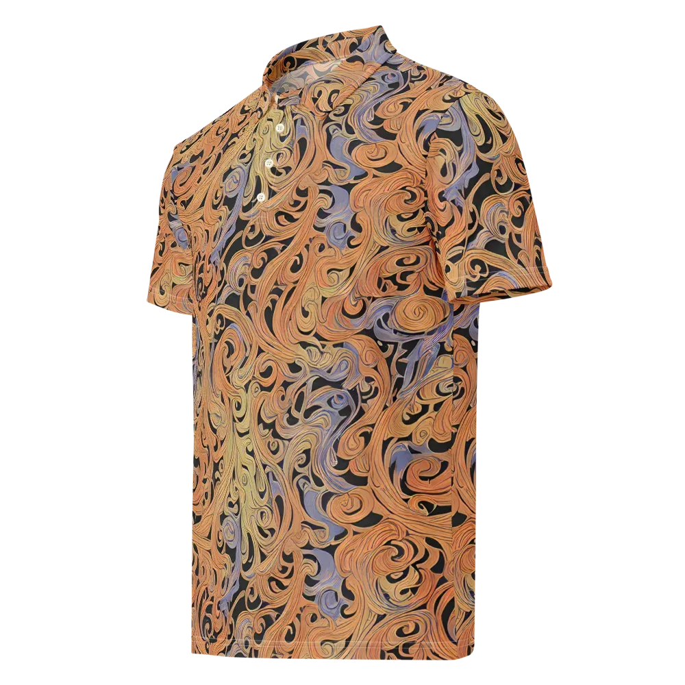 Molten Paisley on Men's Slim Fit Polo Shirt — Left Front