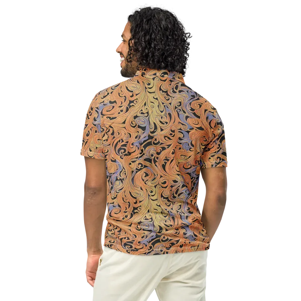 Molten Paisley on Men's Slim Fit Polo Shirt — Back