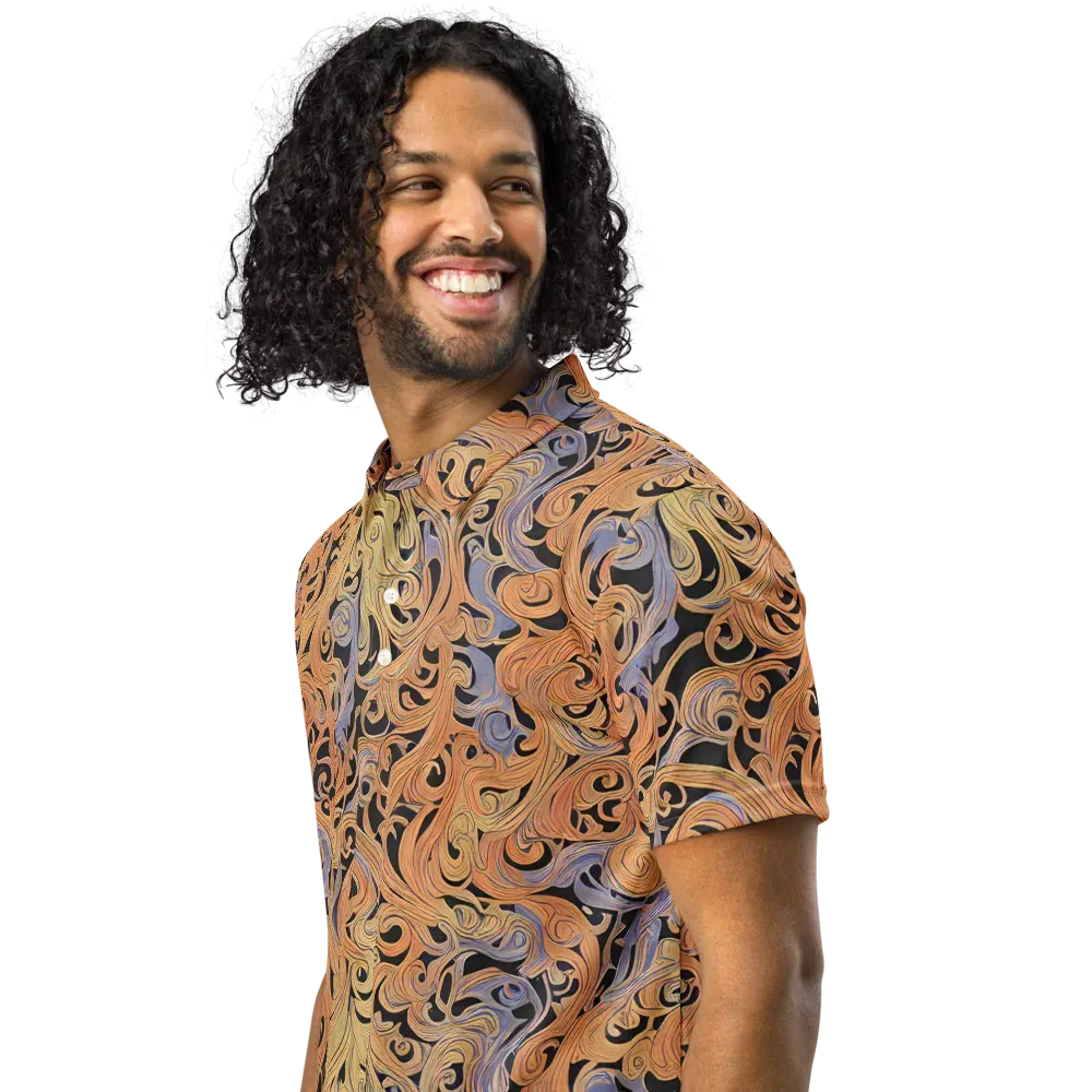 Molten Paisley on Men's Slim Fit Polo Shirt — Left Front