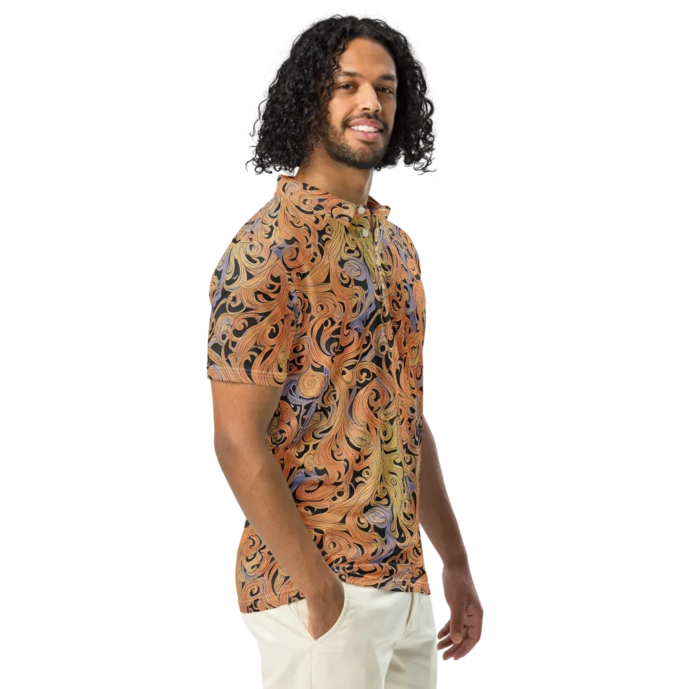 Molten Paisley on Men's Slim Fit Polo Shirt — Right Front