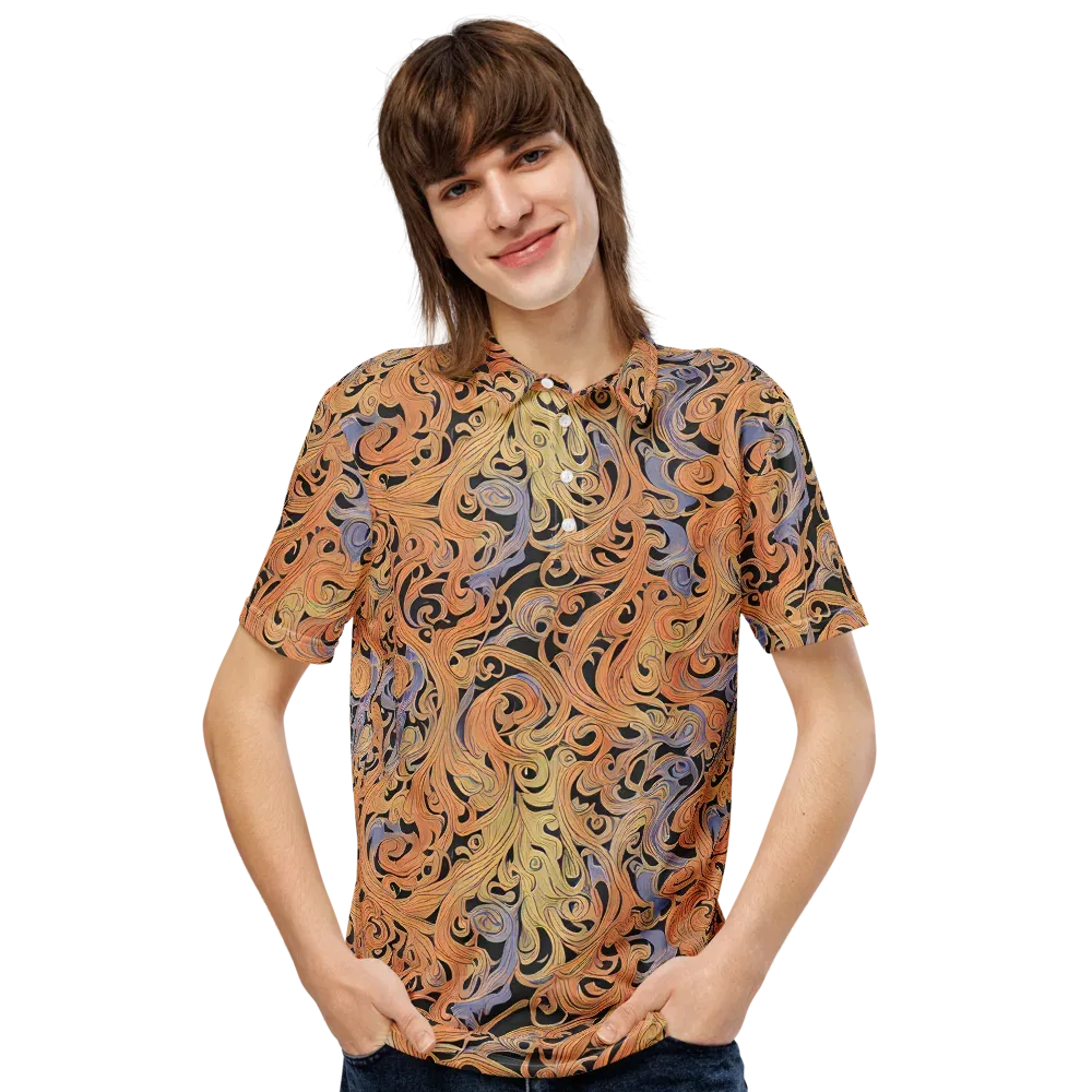 Molten Paisley on Men's Slim Fit Polo Shirt — Front