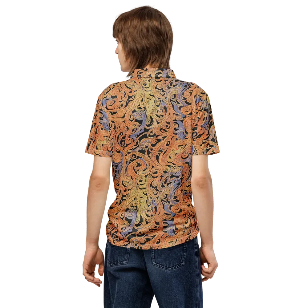 Molten Paisley on Men's Slim Fit Polo Shirt — Back