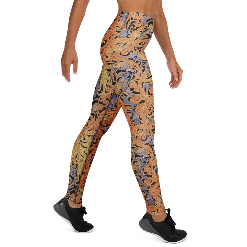 Molten Paisley on Yoga Leggings — Right