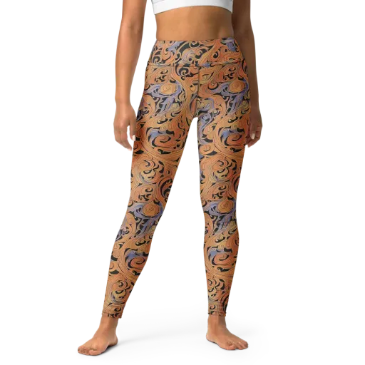 Molten Paisley on a Yoga Leggings