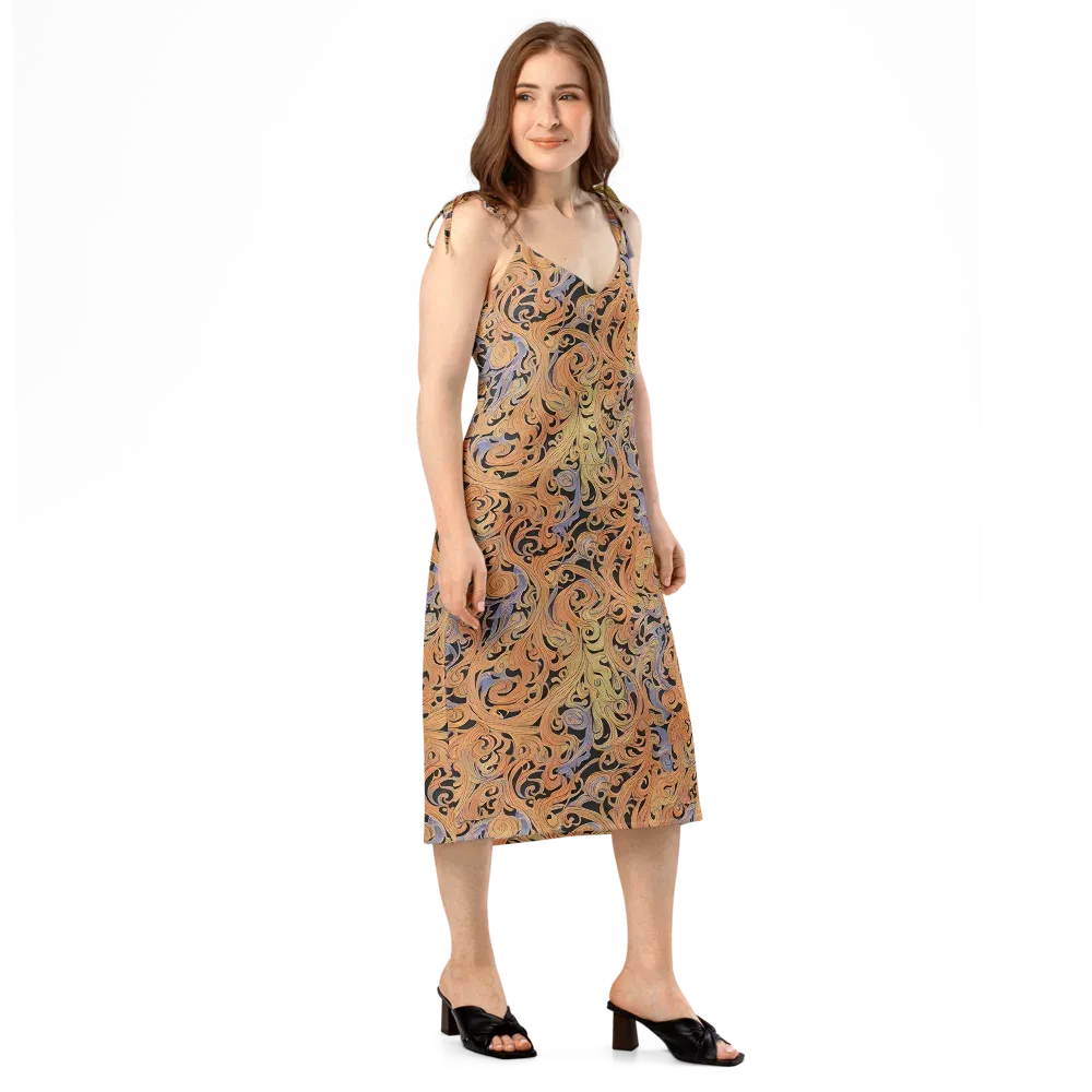 Molten Paisley on Slip Dress — Right Front