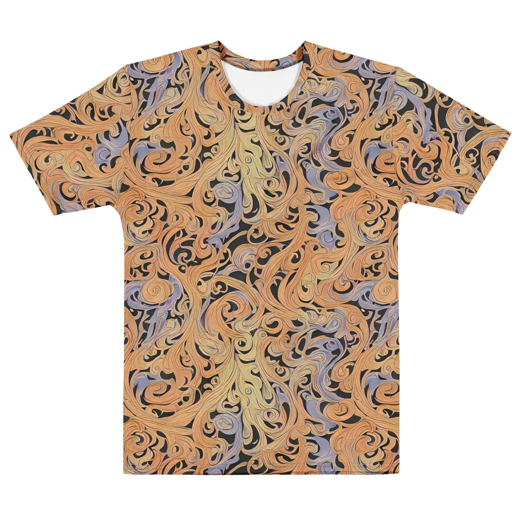 Molten Paisley on Men's Cotton Crew Neck T-Shirt — Front